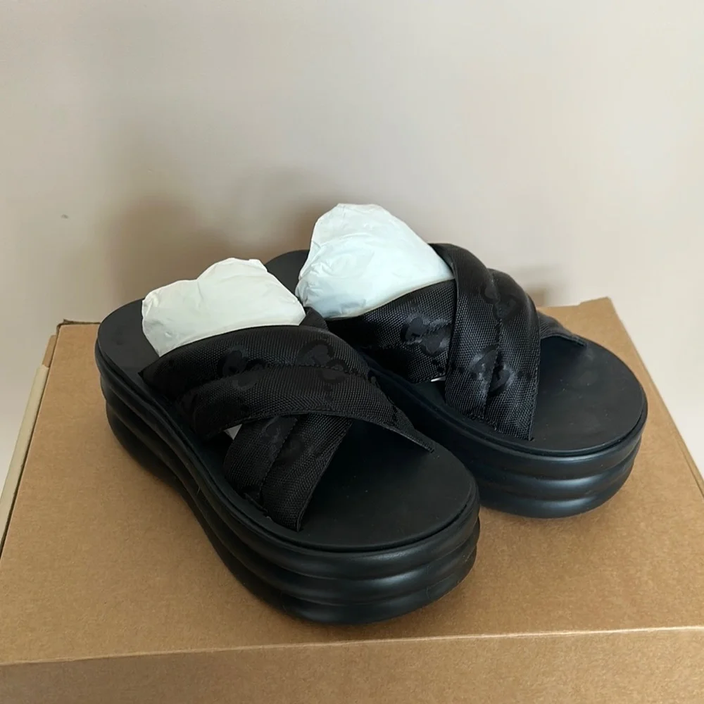 Gucci GG Echo Platform Sandals